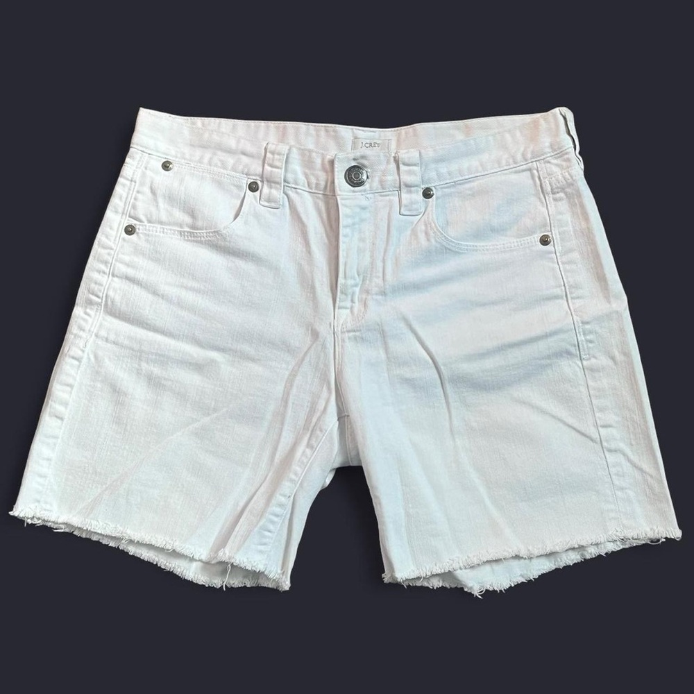 White denim jean shorts